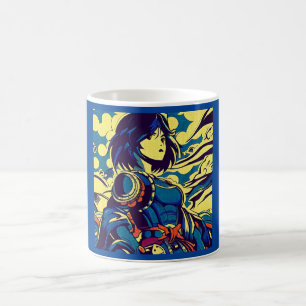 Fantasy Anime Hero 3 - Japanese Woodcut Coffee Mug