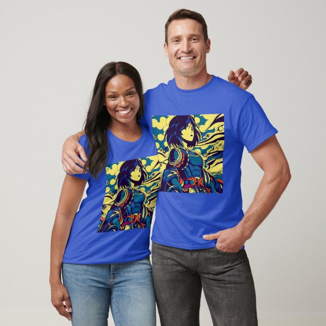 Fantasy Anime Hero 3 - Japanese Woodcut T-Shirt (Unisex)