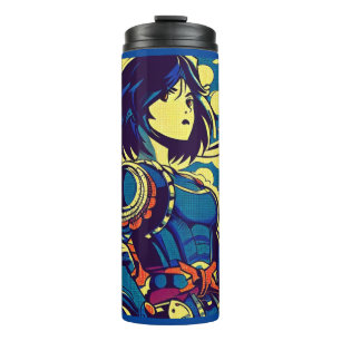 Fantasy Anime Hero 3 - Japanese Woodcut Thermal Tumbler