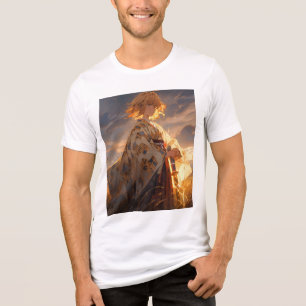 Fantasy Anime Style Sunset Art T-Shirt Tri-Blend Shirt