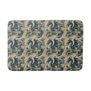 Fantasy Antiqued Dragons Bath Mat