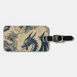 Fantasy Antiqued Dragons Luggage Tag