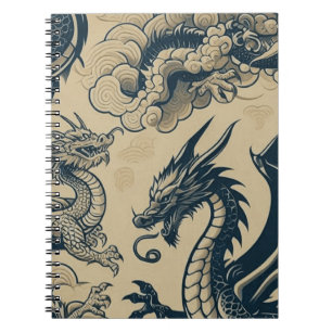 Fantasy Antiqued Dragons Notebook