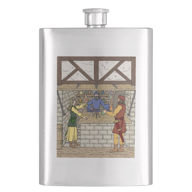 Fantasy Apothecary Shop Hip Flask (Front)