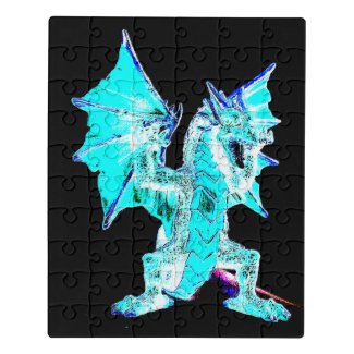 Fantasy Aqua Blue Dragon Acrylic