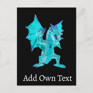 Fantasy Aqua Dragon Blue Water  Fantasy Art  Postcard