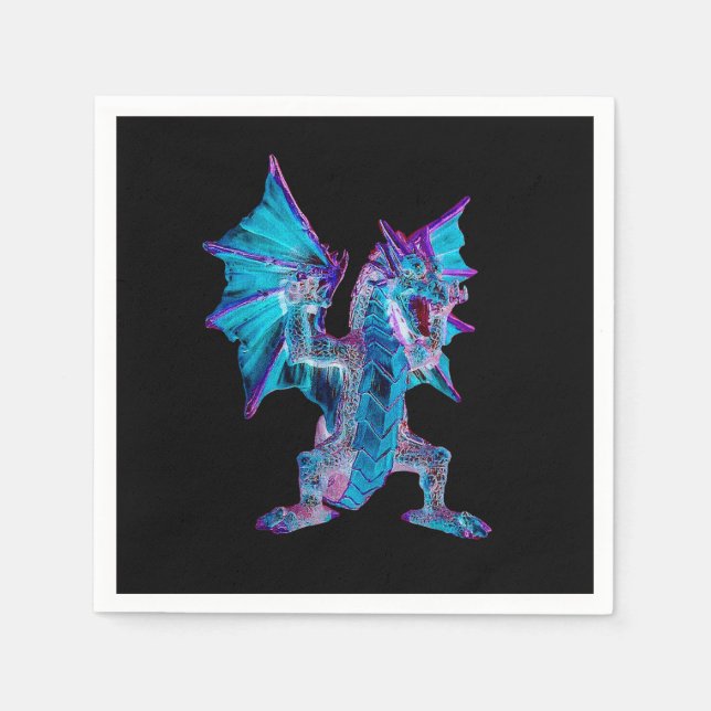 Fantasy Aqua Dragon x 50 Napkin (Front)