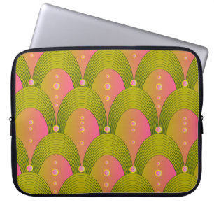 Fantasy Arcs Beads Pink Green Laptop Sleeve