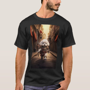 Fantasy Art: Armoured Mini Maltese Bichon Dog  T-Shirt