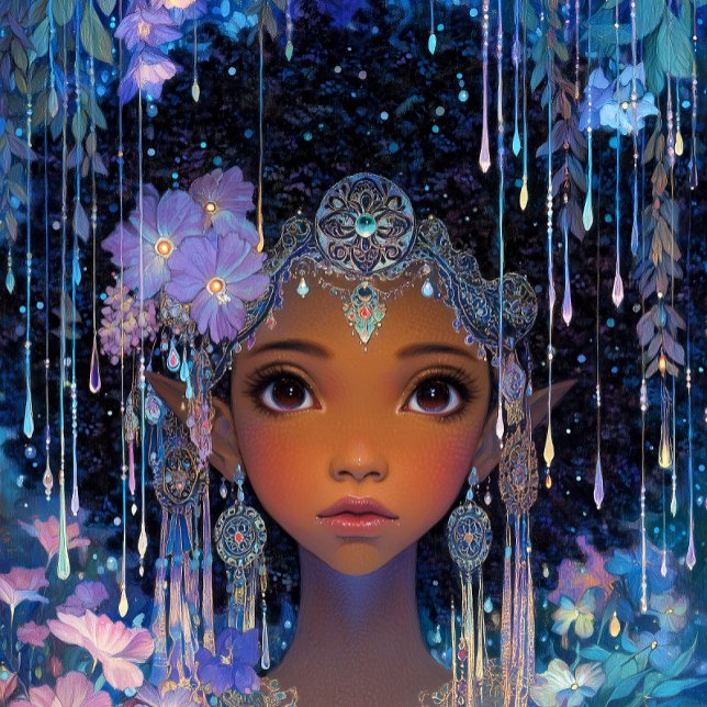  Fantasy Art Black Girl Black Queen Elf Goddess Poster (Creator Uploaded)
