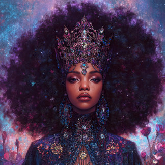 Fantasy Art Black Girl Black Queen Goddess Poster