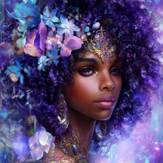 Fantasy Art Black Girl Black Queen Goddess Poster