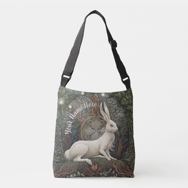 Fantasy Art Boho Hare Magical Nature Inspired Crossbody Bag (Front)