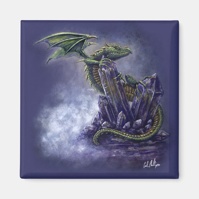 Fantasy Art Crystal Dragon Magnet (Front)