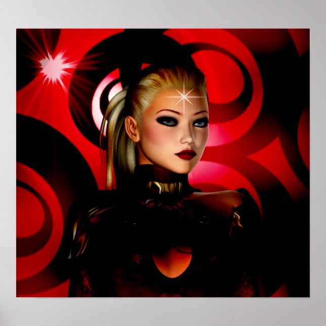 Fantasy Art Poster Red Venus Close-up (Front)