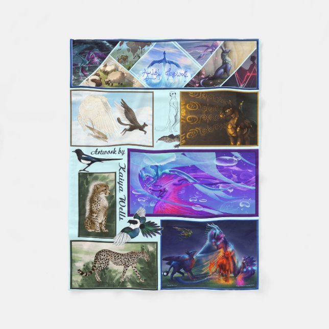 Fantasy Artwork by Kaiya Wells Fleece Blanket (Front)