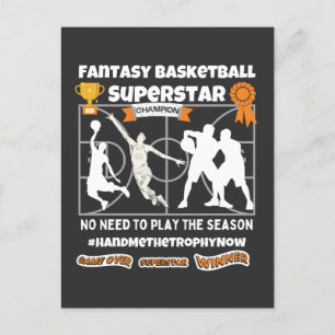 Fantasy basketball superstar game over   postcard