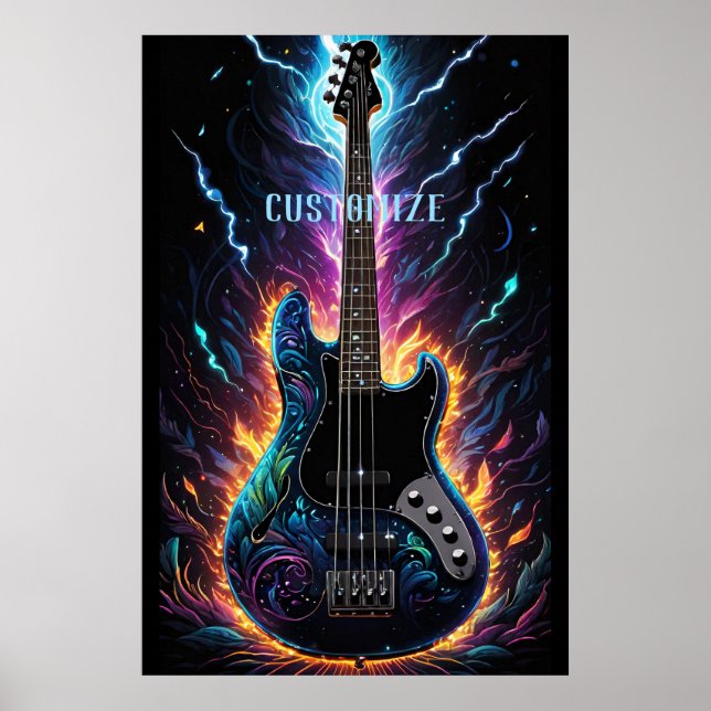 Fantasy Bassed Electric Bass Guitar Poster (Front)