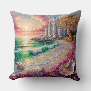 Fantasy Beach with Shells, Castle Cushion