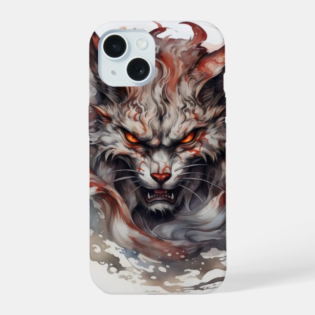 Fantasy Beast Cat iPhone 15 Case (Back)