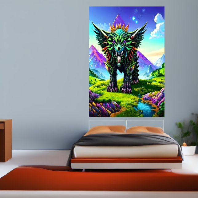 Fantasy beast in fantasy forest | AI Art Poster (Creator Uploaded)