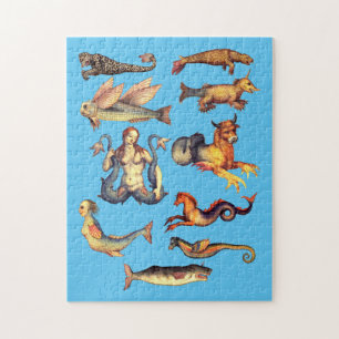 fantasy Beasts Sea creatures monsters Art Jigsaw Puzzle