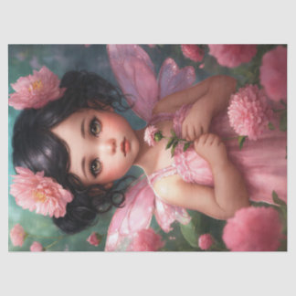 Fantasy Beautiful Pink Fairy Girl Decoupage Tissue Paper