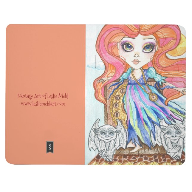 Fantasy Big Eye Girl and Gargoyles Pocket Journal (Outside)