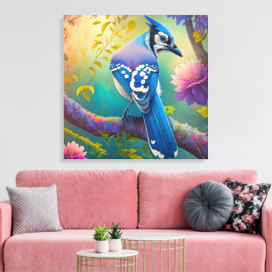 Fantasy Birds Blue Jay Canvas Print
