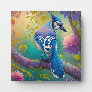 Fantasy Birds Blue Jay Plaque
