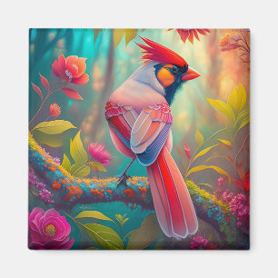 Fantasy Birds Male Cardinal Magnet
