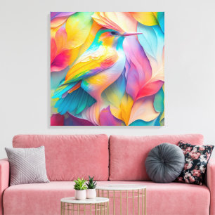 Fantasy Birds Silk Bird Canvas Print