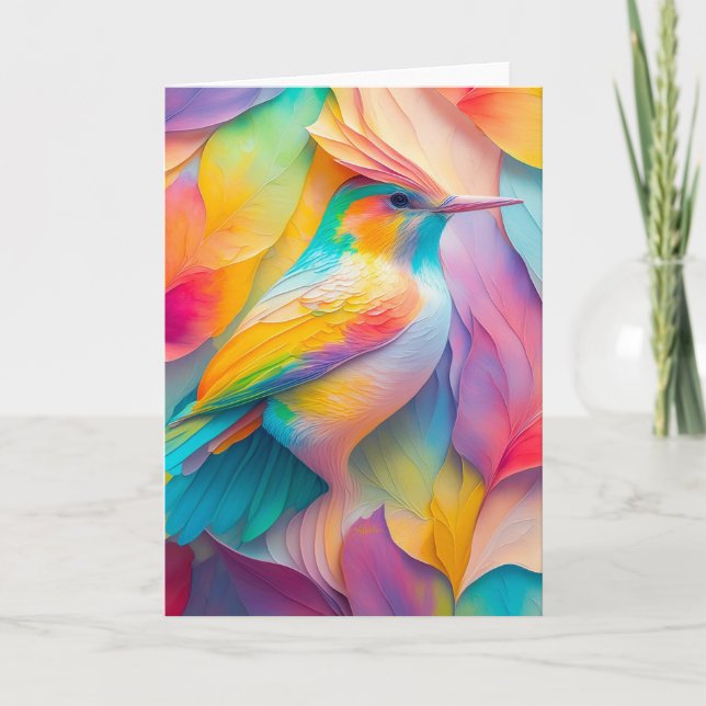 Fantasy Birds Silk Bird Card (Front)