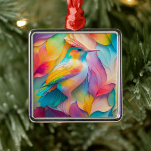 Fantasy Birds Silk Bird Metal Tree Decoration