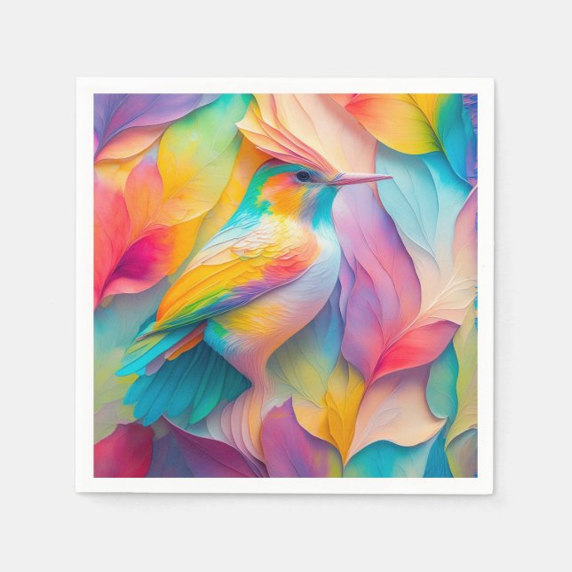 Fantasy Birds Silk Bird Napkin (Front)