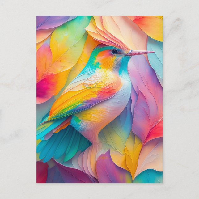 Fantasy Birds Silk Bird Postcard (Front)