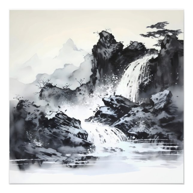 Fantasy Black Asian Landscape Photo Print (Front)