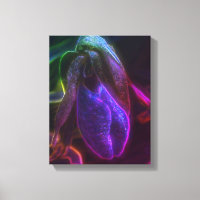 Fantasy Blue Abstract Lady Slipper Flower Art