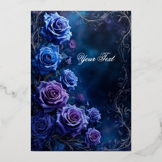 Fantasy Blue and Purple Wedding Roses (Front)