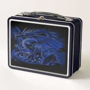 Fantasy Blue Dragon  Metal Lunch Box