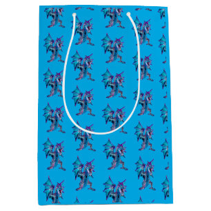 Fantasy Blue Fire Dragon Blue Mythical Creature Medium Gift Bag