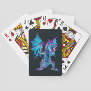 Fantasy Blue Fire Dragon Playing Cards