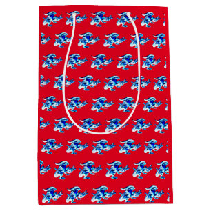 Fantasy Blue Frost Dragon – Mythical Creature Red Medium Gift Bag