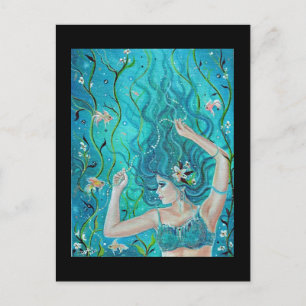 Fantasy Blue Mermaid postcard By Renee