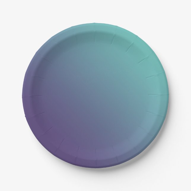 FANTASY Blue + Purple Gradient Colour Paper Plates (Front)