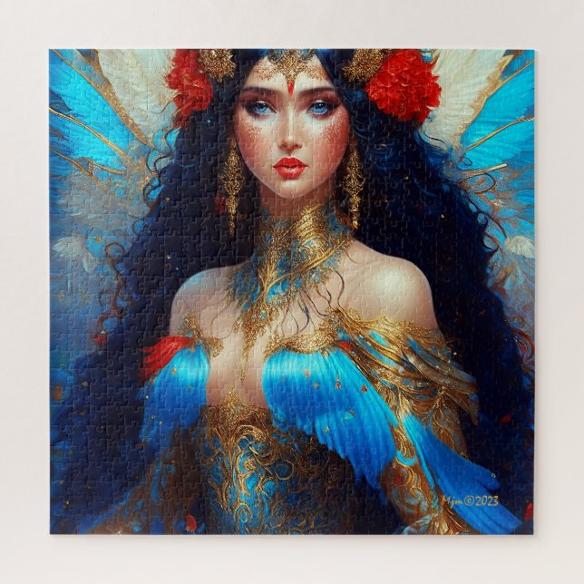 Fantasy Blue Water Fairy Mermaid Jigsaw Puzzle (Vertical)