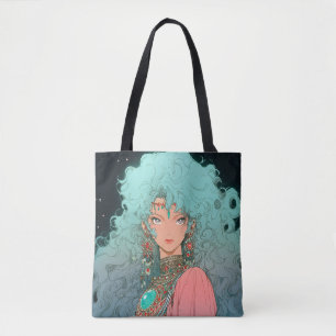 Fantasy Bohemian Aesthetic Anime Girl Tote Bag