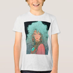 Fantasy Bohemian Aesthetic Anime Girl Tri-Blend Shirt