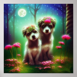 Fantasy bohemian puppies   poster