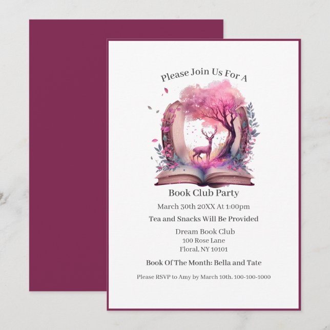 Fantasy Book Lover, Book Club Invitation (Front/Back)